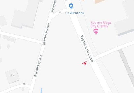 Схема рекламной плоскости по адресу Харьковское шоссе - Фанерная ул.