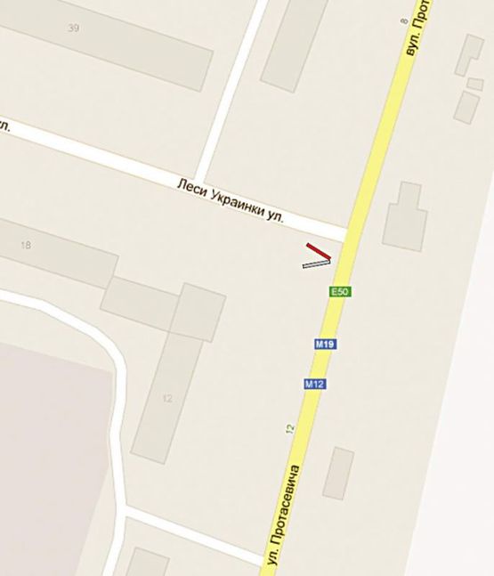 Схема рекламної площини за адресою Протасевича - Л. Українки