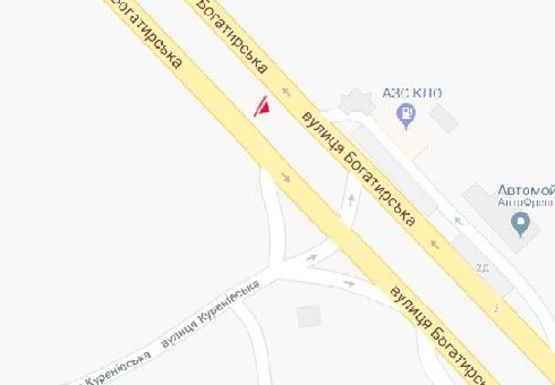 Схема рекламної площини за адресою Богатырская ул. - Куреневская ул. (на разделителе)