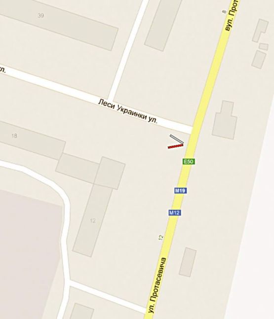 Схема рекламной плоскости по адресу Протасевича - Л. Українки