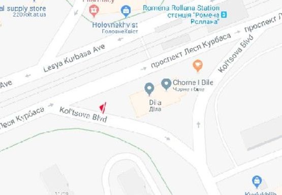 Схема рекламной плоскости по адресу Леся Курбаса пр. - Кольцова б-р.