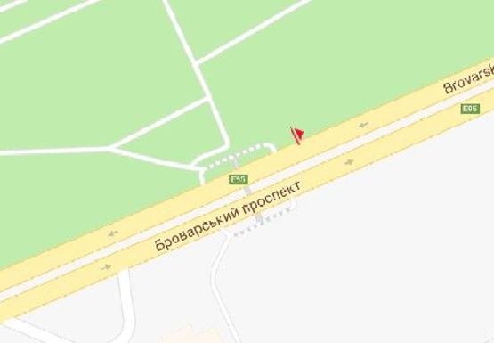 Схема рекламной плоскости по адресу Броварской пр. (напротив дома №9 по ул. Киото)