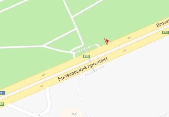 Схема рекламної площини за адресою Броварской пр. (напротив дома №9 по ул. Киото)