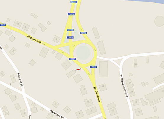 Схема рекламної площини за адресою Гагаріна -  Корсунська