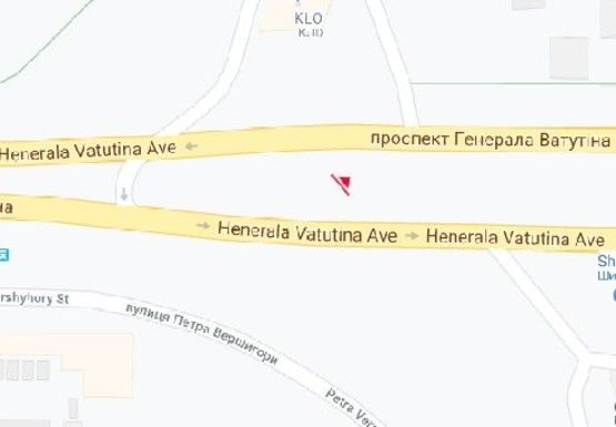 Схема рекламної площини за адресою Ватутина пр., 14а (на разделителе)