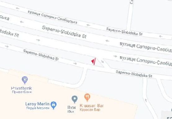 Схема рекламной плоскости по адресу Саперно-Слободская ул., 26 (на разделителе)