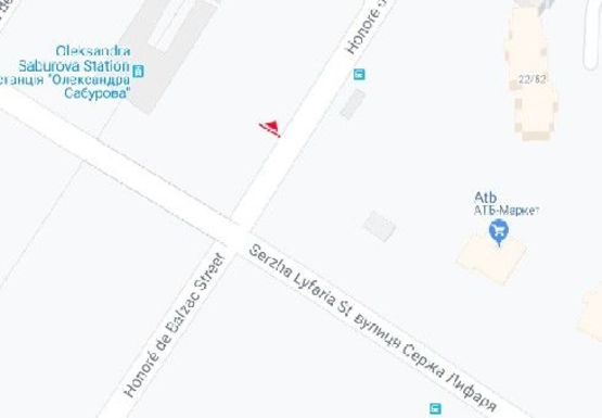 Схема рекламної площини за адресою Бальзака ул. - Сабурова ул.