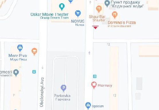 Схема рекламної площини за адресою Оболонский пр., 14