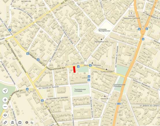 Схема рекламной плоскости по адресу Університетська, 7 (нижній) -  Ватутина