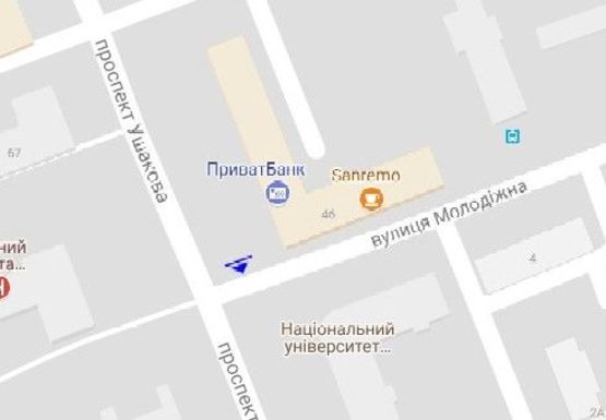 Схема рекламной плоскости по адресу Ушакова пр.- Молодежная ул. (BackLit)