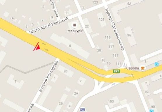 Схема рекламной плоскости по адресу Николаевское шоссе - Казацкий пер.