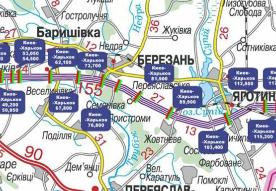 Схема рекламної площини за адресою Трасса M-03, Киев - Харьков, 81,900