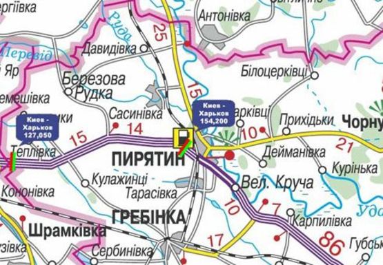 Схема рекламной плоскости по адресу Трасса M-03, Киев - Харьков, 154,200