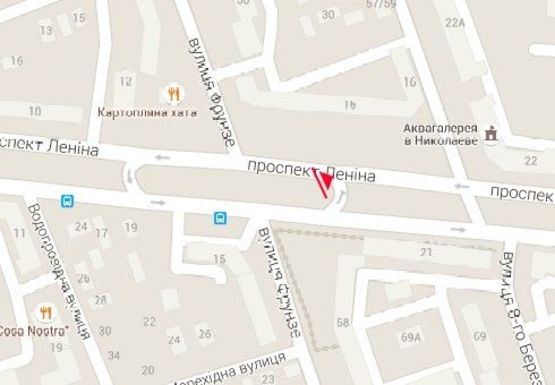 Схема рекламной плоскости по адресу Центральный пр.,21 (напротив) - Шоссейная ул.