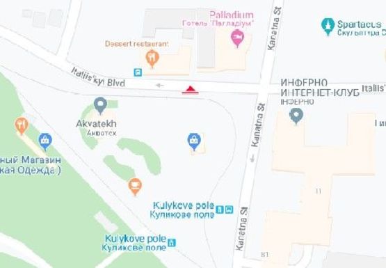 Схема рекламной плоскости по адресу Итальянский б-р., 11 напротив  (BackLit)