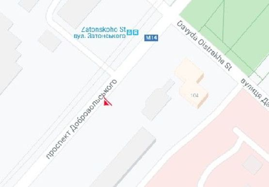 Схема рекламної площини за адресою Добровольского ул., 102