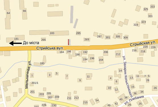 Схема рекламной плоскости по адресу Стрийська, 169 ст.Б