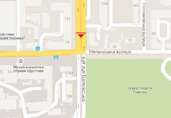 Схема рекламної площини за адресою Балковская ул. - Мельницкая, 24а ул.