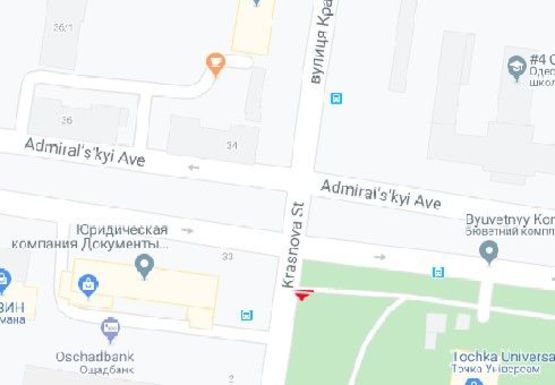 Схема рекламної площини за адресою Краснова ул. - Адмиральский пр.