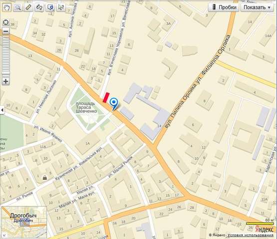 Схема рекламной плоскости по адресу Чорновола (диско-клуб) А