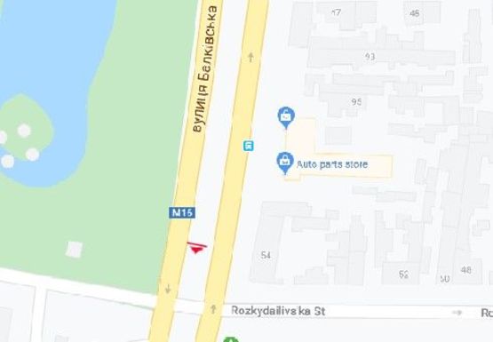 Схема рекламної площини за адресою Балковская ул., 99 - Раскидайловская ул.