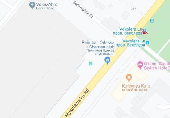 Схема рекламної площини за адресою Николаевская дорога, 257