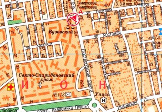 Схема рекламної площини за адресою Люстдорфская дорога,142 (рынок Вузовский)