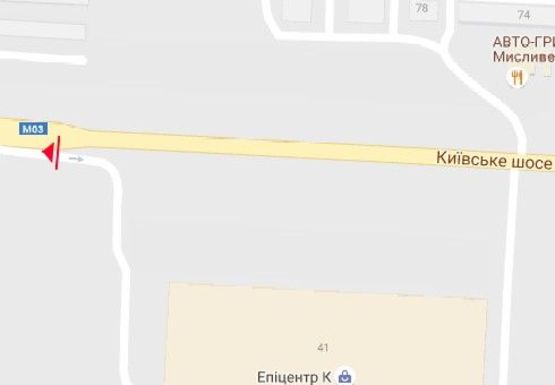 Схема рекламной плоскости по адресу Киевское шоссе