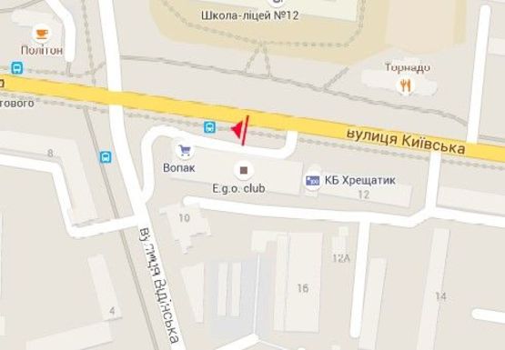 Схема рекламной плоскости по адресу Киевская ул. - Грушевского ул., м-н Эльдорадо