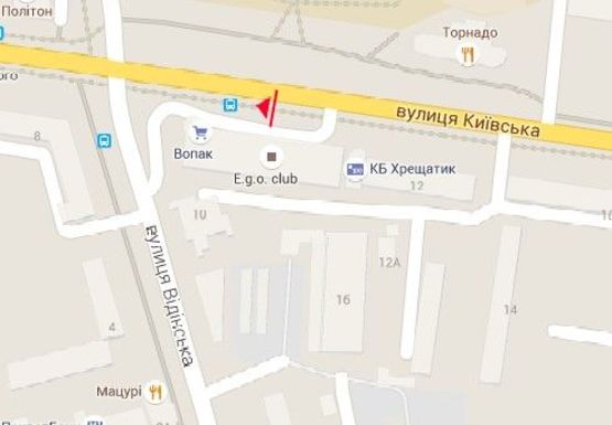 Схема рекламной плоскости по адресу Киевская ул. - Грушевского ул., м-н Эльдорадо