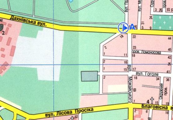 Схема рекламной плоскости по адресу Дахновская ул. -  Можайского ул. (BackLit)