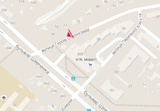 Схема рекламной плоскости по адресу Героев Сталинграда ул. - Шевченко б-р. (BackLit)