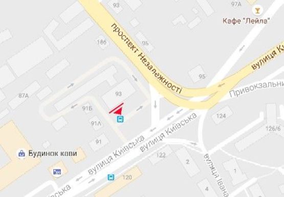 Схема рекламной плоскости по адресу Киевская ул., 93 (левый)