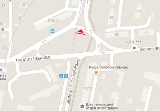 Схема рекламної площини за адресою Моторостроителей ул. - Иванова ул.