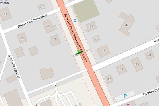 Схема рекламной плоскости по адресу Лобановського Валерія просп. (Червонозоряний просп.), , 71 напроти (в направл. Деміївської пл.)