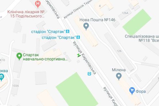 Схема рекламной плоскости по адресу Кирилівська вул., напроти буд.126