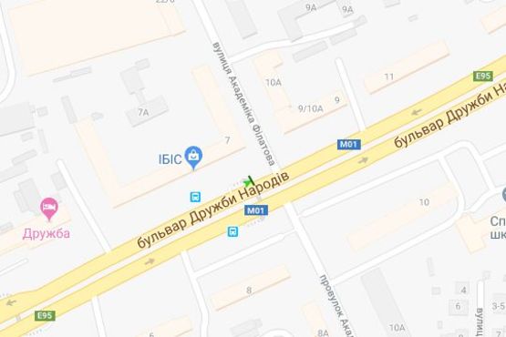 Схема рекламной плоскости по адресу Дружби народів бульв., , 7