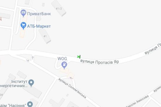 Схема рекламної площини за адресою Протасів Яр вул., .  напроти заправки WOG (в напрямку Боженко вул.)