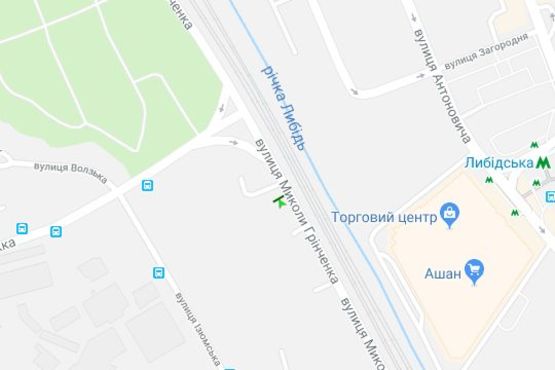 Схема рекламной плоскости по адресу Миколи Грінченка вул., 18