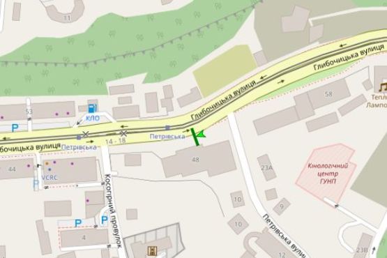 Схема рекламной плоскости по адресу Глибочицька вул., 48-56