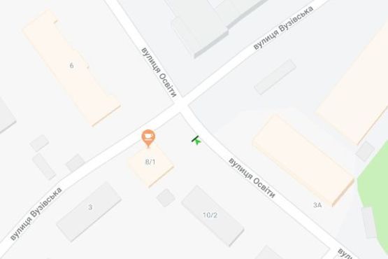 Схема рекламної площини за адресою Освіти вул., 8/1