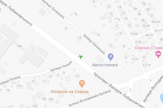 Схема рекламной плоскости по адресу Лобановського Валерія просп. (Червонозоряний просп.) - Похила вул., навпроти (в направл. Деміївської пл.)