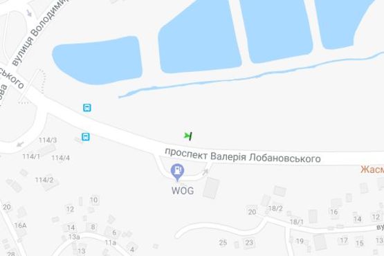 Схема рекламной плоскости по адресу Лобановського Валерія просп. (Червонозоряний просп.), 116 (в направл. Деміївської пл.)