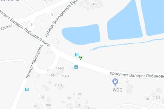 Схема рекламной плоскости по адресу Лобановського Валерія просп. (Червонозоряний просп.), , 114/3, навпроти (в направл. Деміївської пл.)