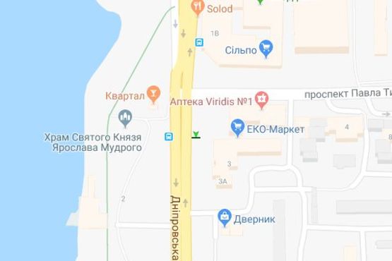 Схема рекламной плоскости по адресу Дніпровська наб., №3