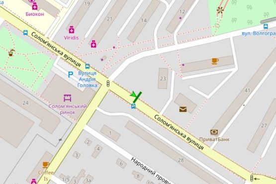 Схема рекламної площини за адресою Солом`янська вул., 23