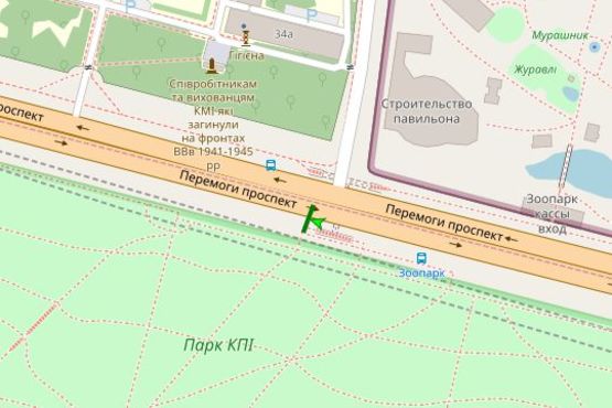 Схема рекламной плоскости по адресу Перемоги просп., , 34 напроти