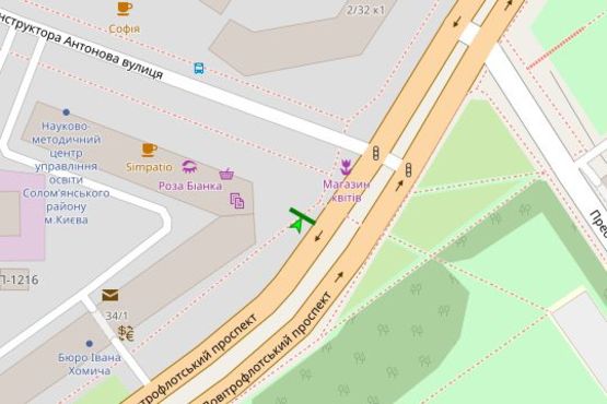 Схема рекламної площини за адресою Повітрофлотський просп., , 34