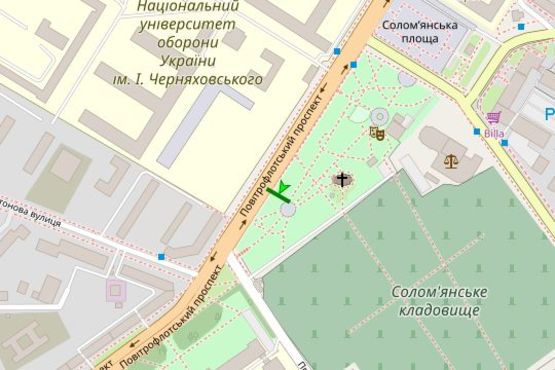 Схема рекламної площини за адресою Повітрофлотський просп., , напроти буд. 30 Г