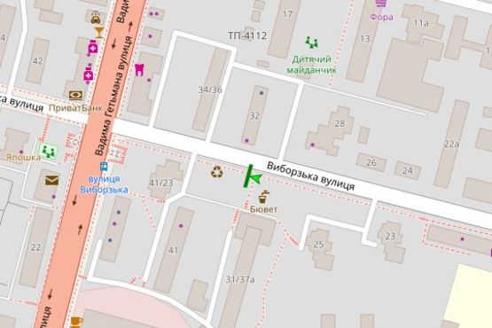 Схема рекламної площини за адресою Виборзька вул., 31/37